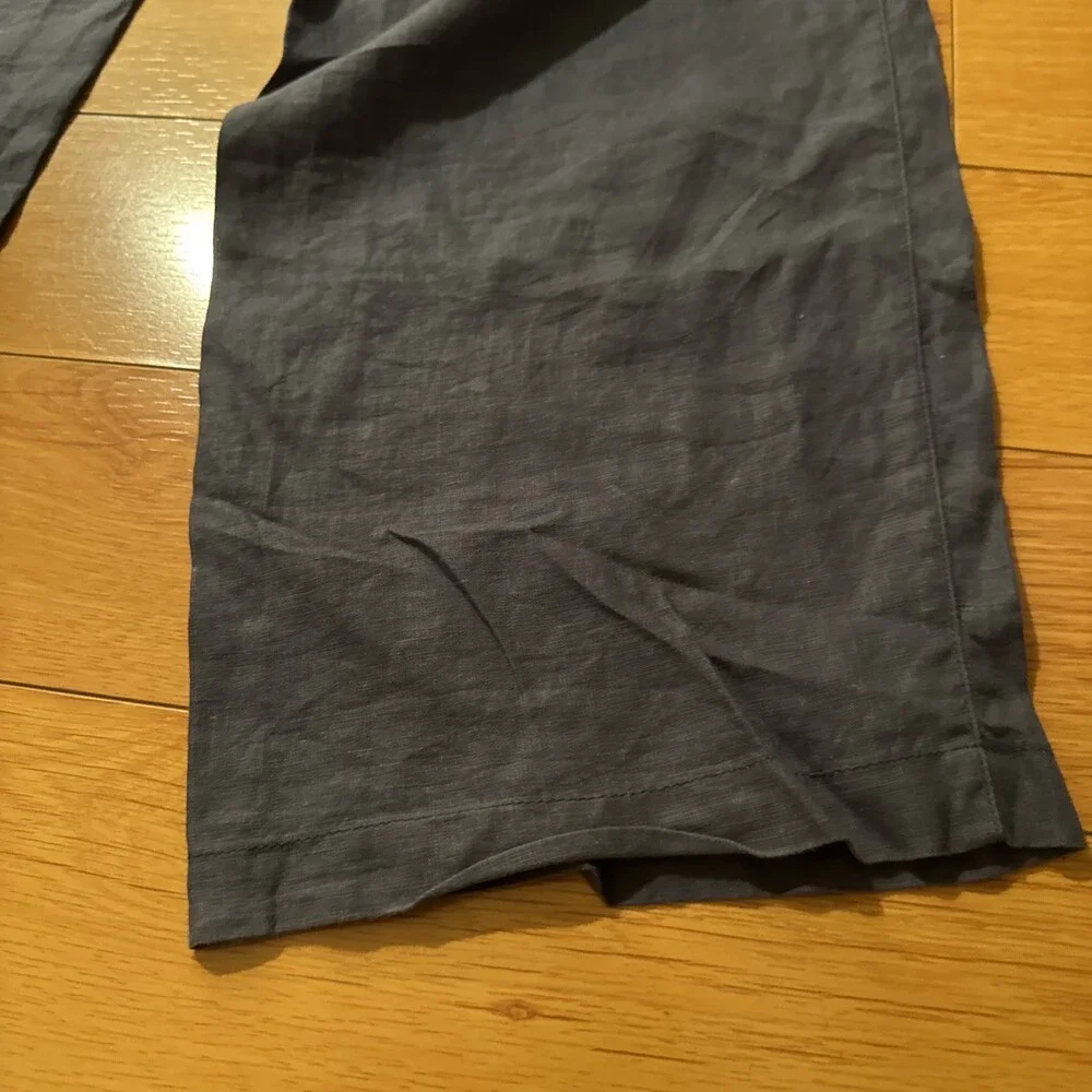 Express 💯 Linen Pants Men’s M (34x32) Blue Drawstring Button Fly Y2K Resort